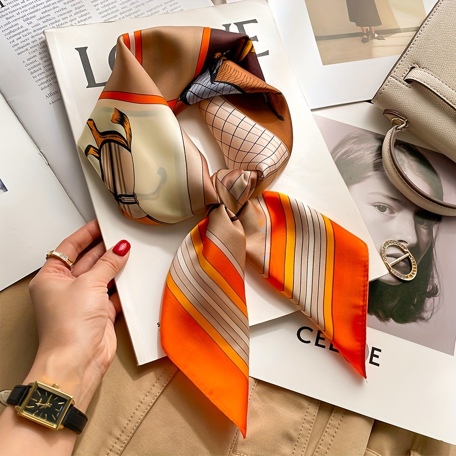 Women Bags Office - Luxury Horse Pattern Silk Square Scarf