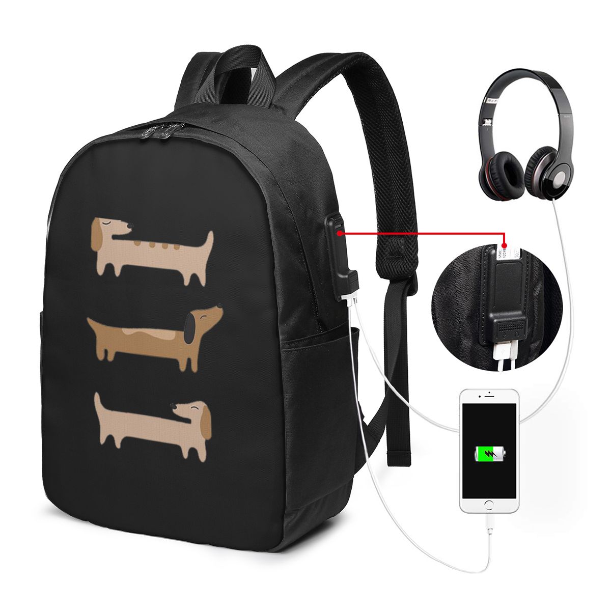 Women Bags College - Home Decor - Dachshund Backpack Travel