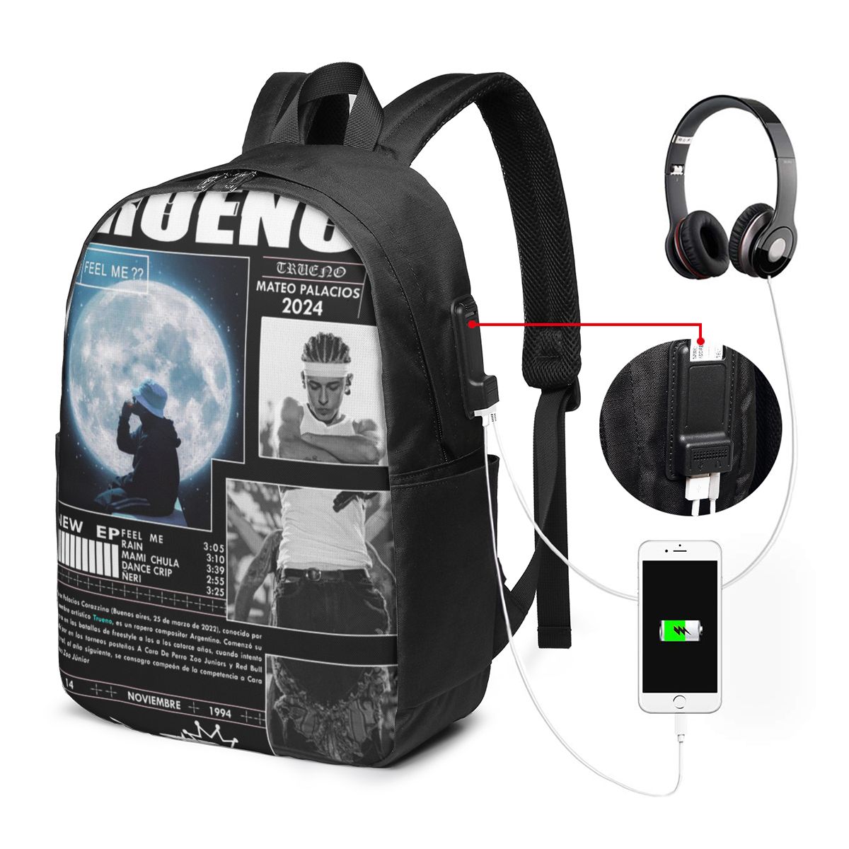 Women Bags College - Funny Trueno Hip Hop Rapper Backpack