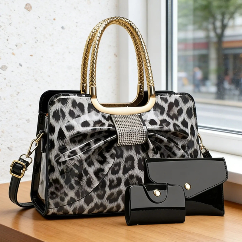 Women Bags Crossbody - Butterfly Knot Leopard Print Women's Bag,