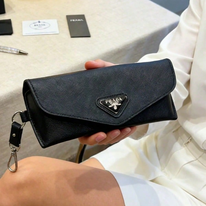 Prada Black Leather Eyeglass C - Women Bags Prada ulasan dan harga