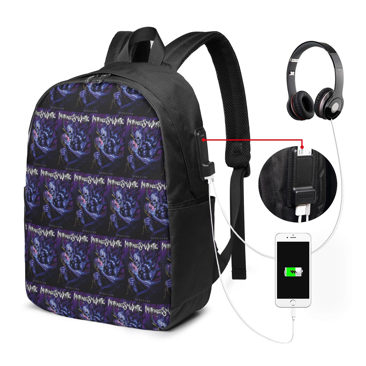 Motionless In White Backpack T - Women Bags College ulasan dan harga