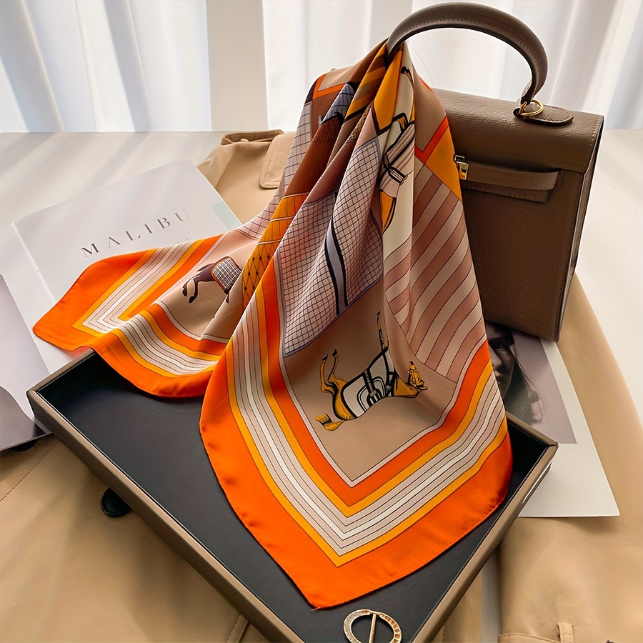 Luxury Horse Pattern Silk Squa - Women Bags Office ulasan dan harga