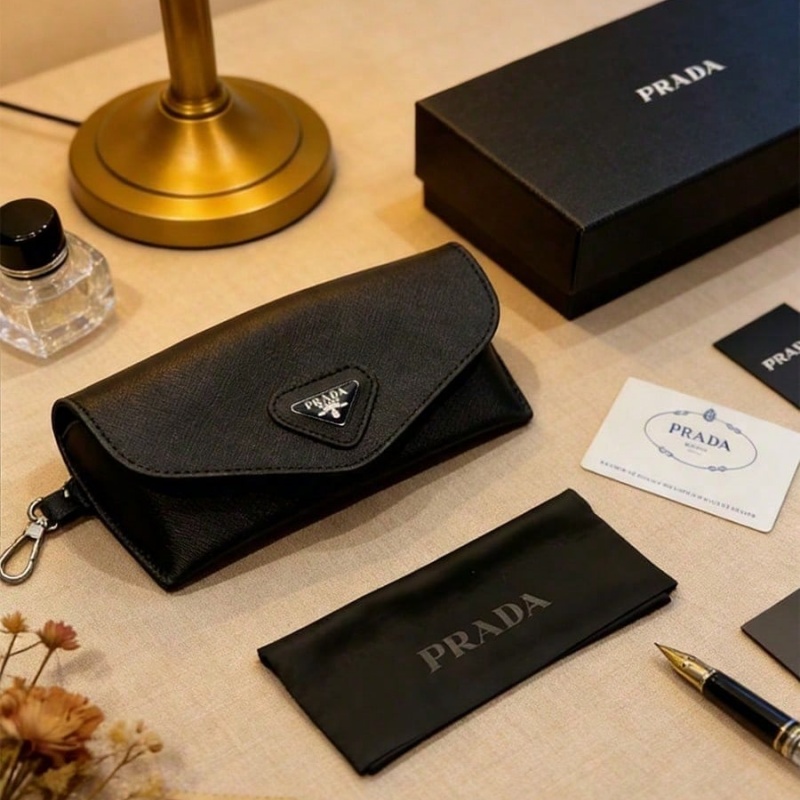 Prada Black Leather Eyeglass C - Women Bags Prada ulasan dan harga