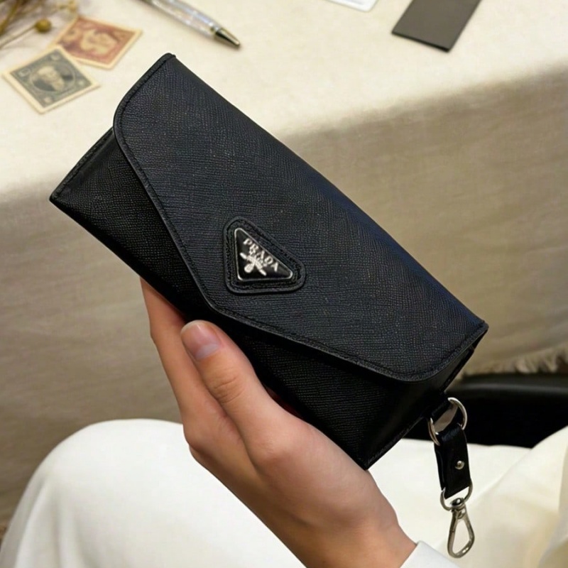 Prada Black Leather Eyeglass C - Women Bags Prada ulasan dan harga