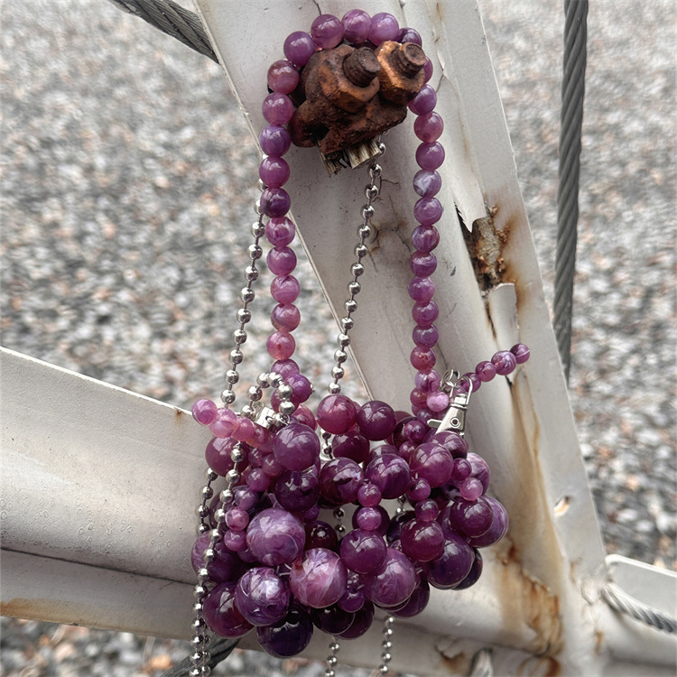Girls Mini Purple Beaded  Clut - Evening Bag Beaded ulasan dan harga