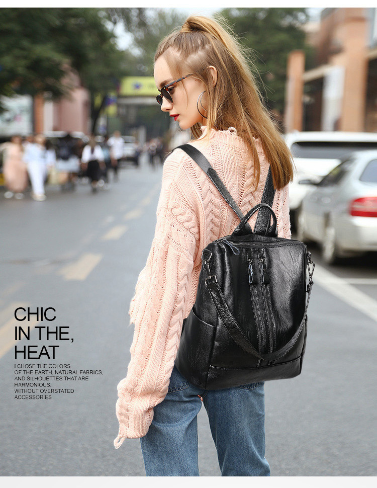 Women Soft Leather Backpack Sc - Women Bags Office ulasan dan harga