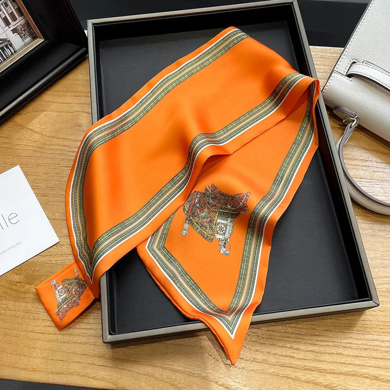 Retro Print Skinny Silk Scarfs - Women Bags Office ulasan dan harga