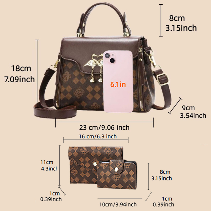 3-piece women's bag set, light - Women Bags Crossbody ulasan dan harga