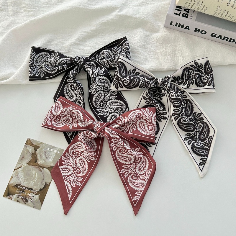 Paisley Print Satin Skinny Sca - Women Bags Office ulasan dan harga