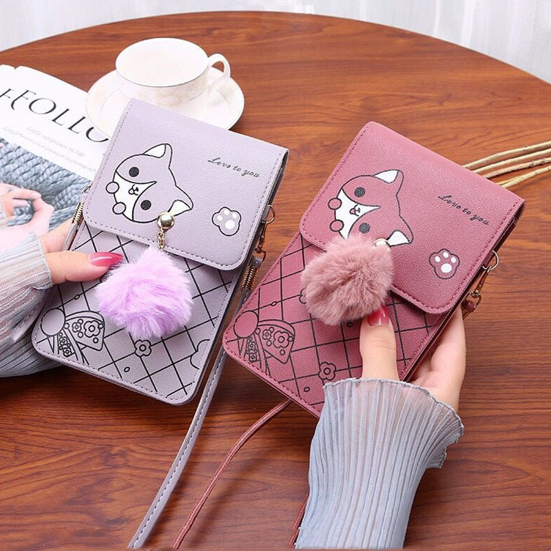 Cute Cartoon Pattern Touch-Scr - Women Bags Crossbody ulasan dan harga