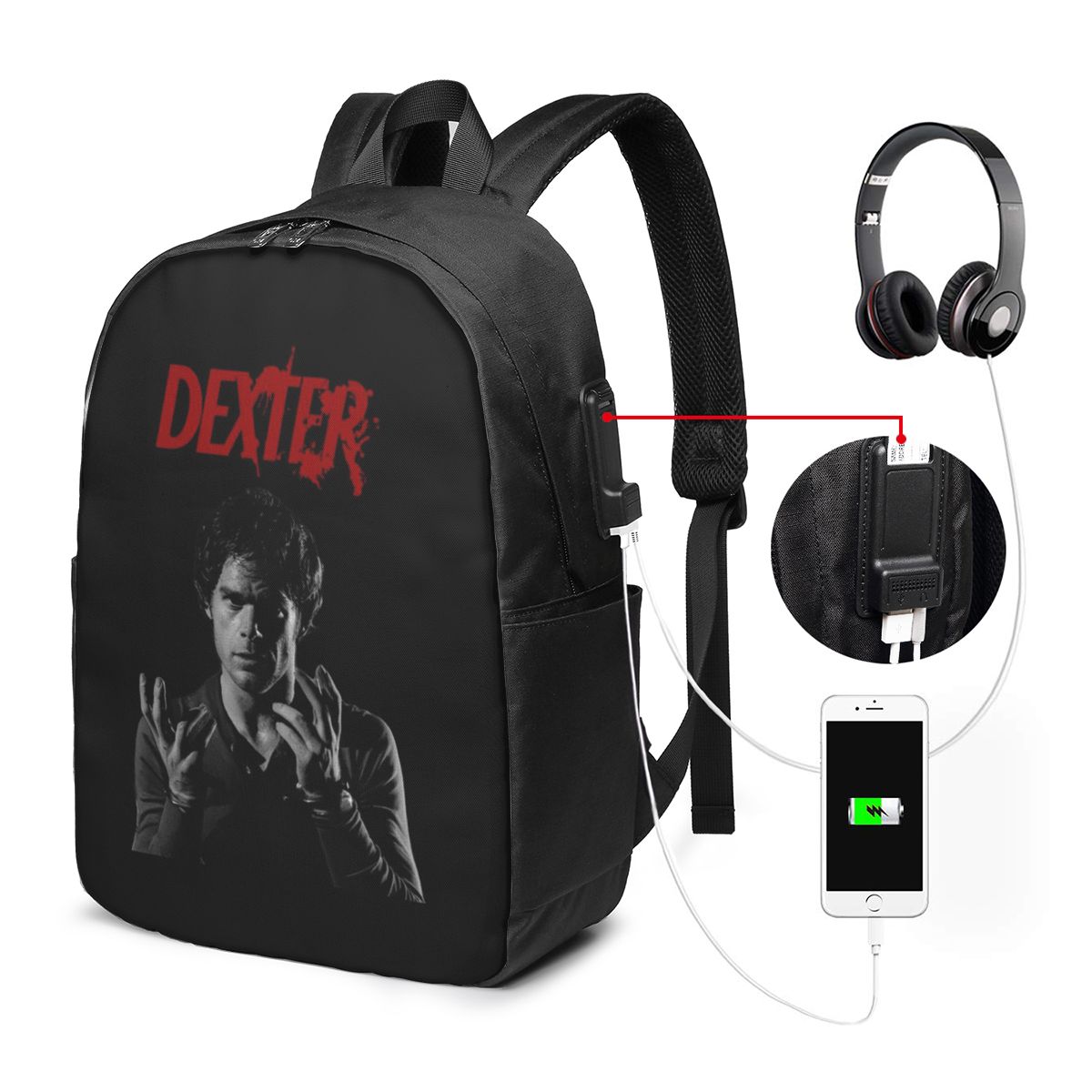 Movie Dexter Morgan Backpack T - Women Bags College ulasan dan harga